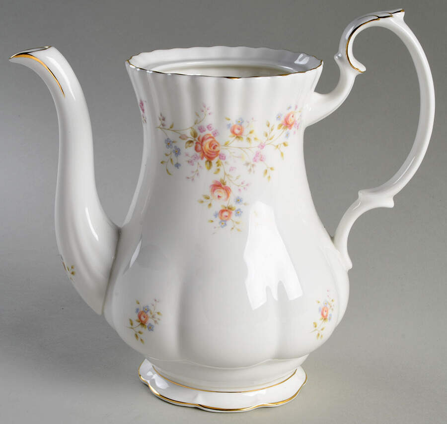 Peach Rose Coffee Pot No Lid by Royal Albert-1