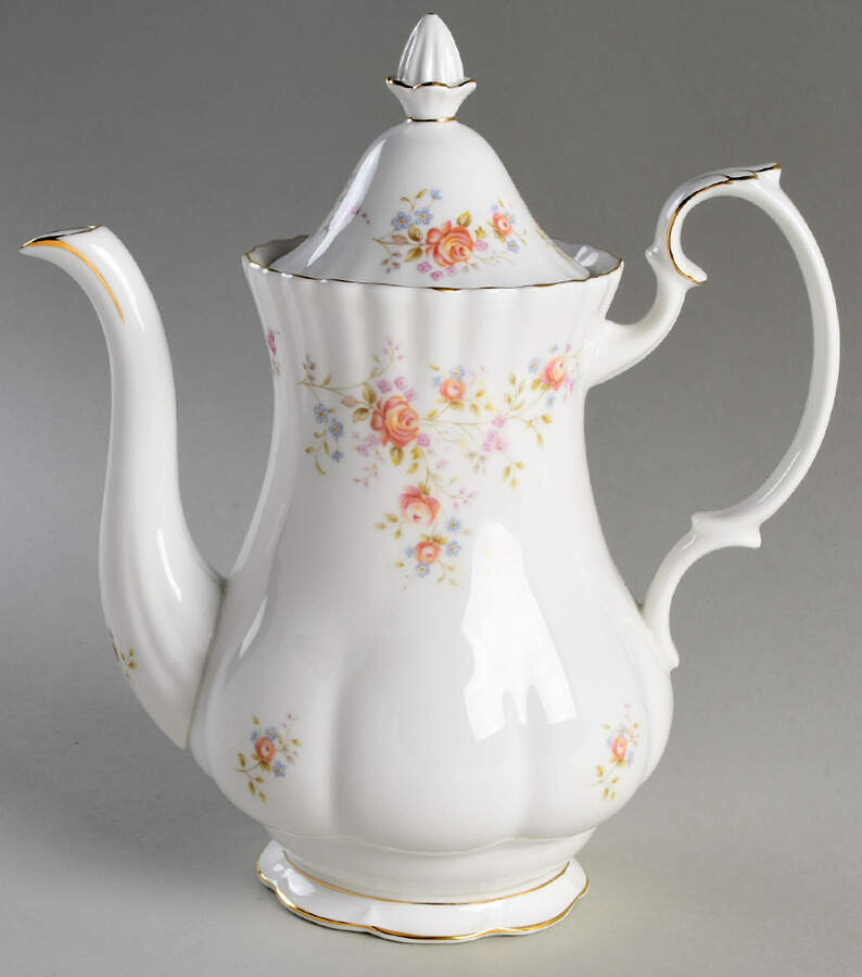 Peach Rose Coffee Pot & Lid by Royal Albert-1