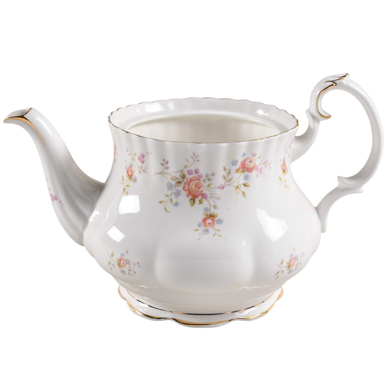 Peach Rose Teapot No Lid by Royal Albert-1