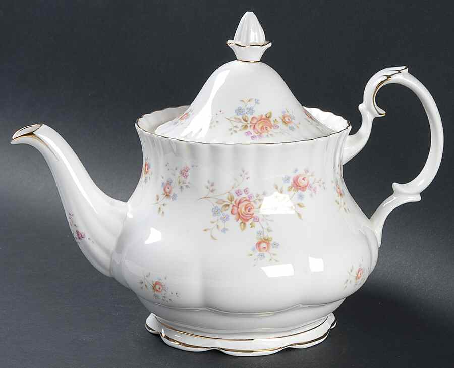 Peach Rose Teapot & Lid by Royal Albert-1