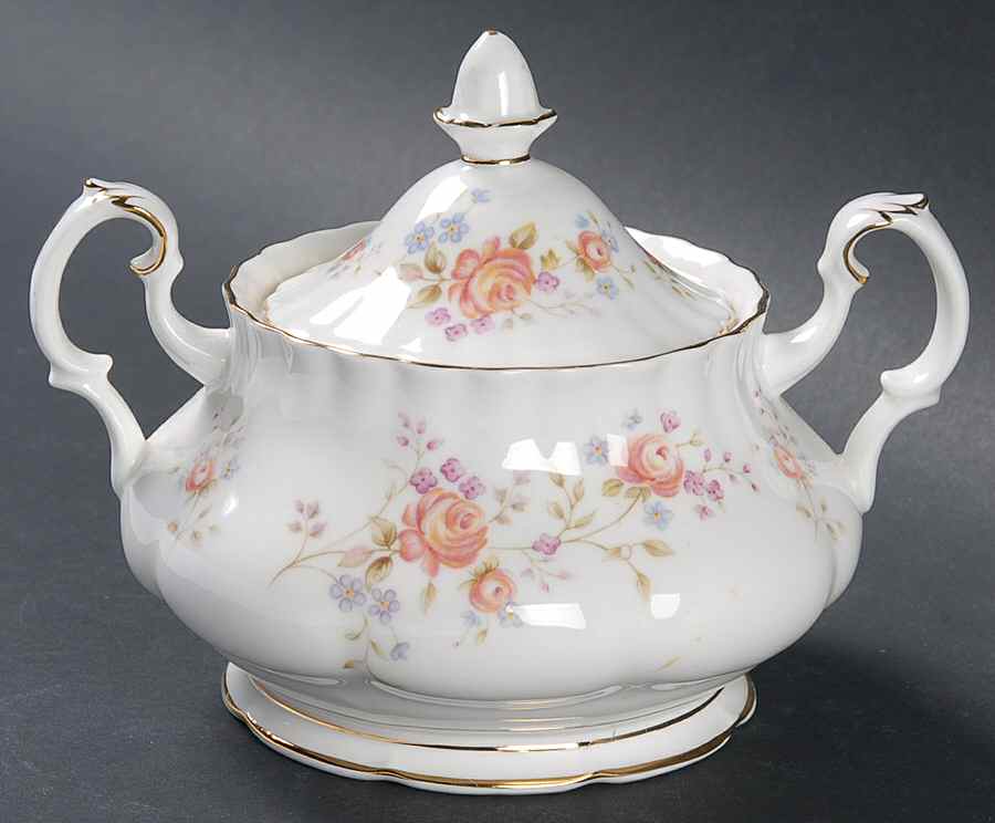 Peach Rose Sugar Bowl & Lid by Royal Albert-1