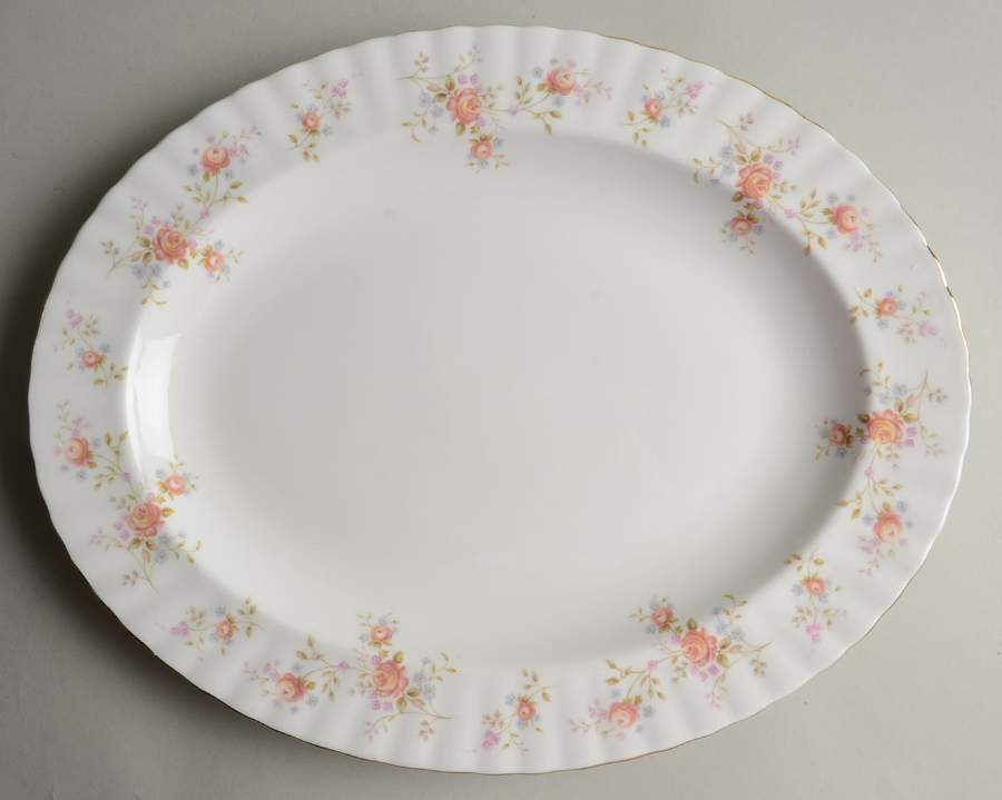 Peach Rose 13" Oval Serving Platter by Royal Albert-1