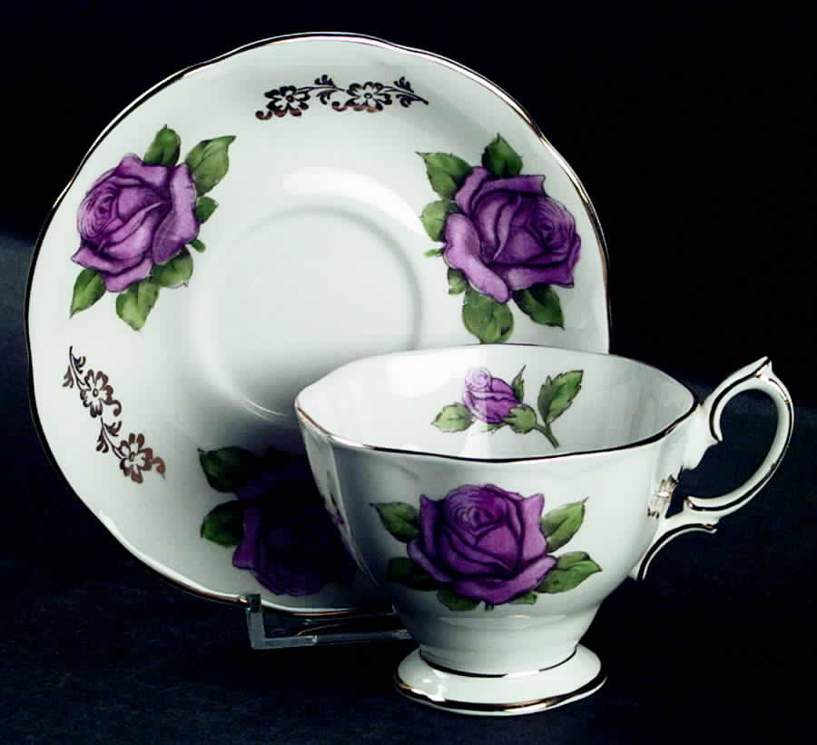 Picardy Rose Footed Cup & Saucer Set by Royal Albert-1