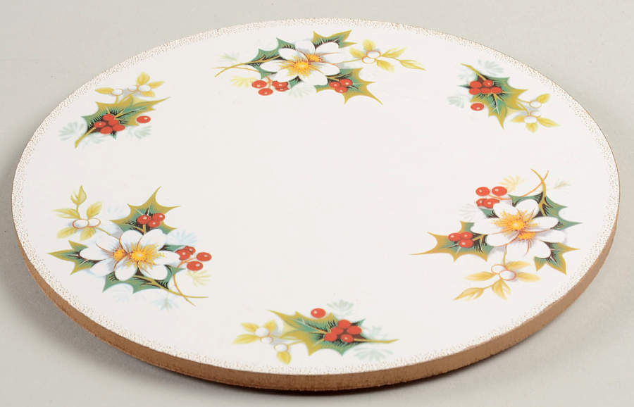 Poinsettia Round Cork Back Trivet by Royal Albert-1