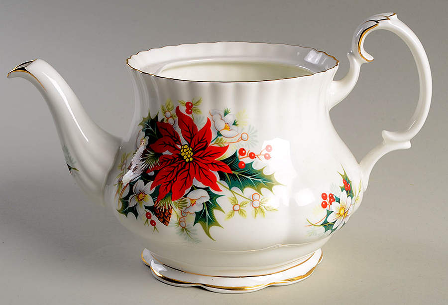 Poinsettia Teapot No Lid by Royal Albert-1