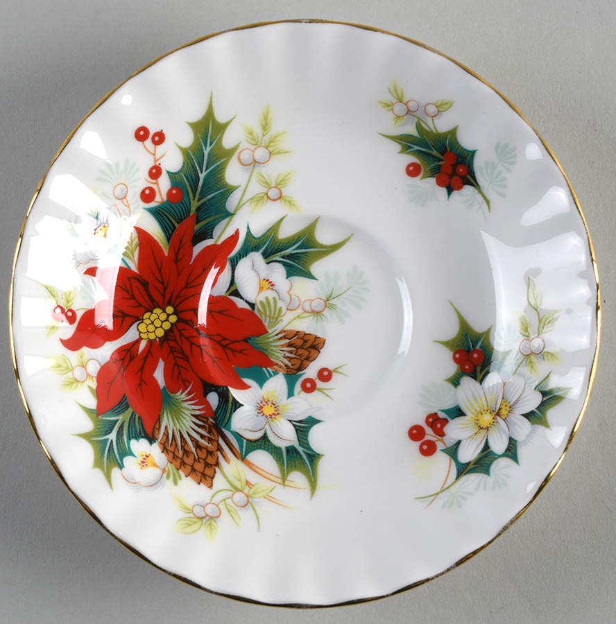 Poinsettia Saucer for Footed Cup by Royal Albert-1