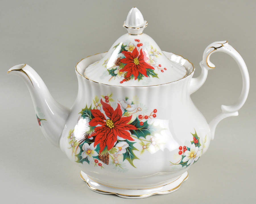Poinsettia Teapot & Lid by Royal Albert-1