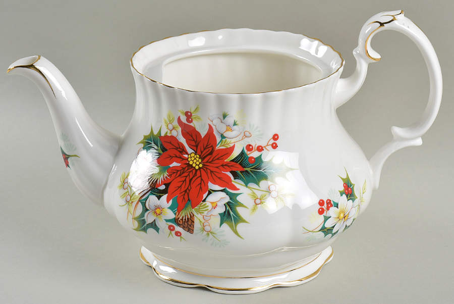 Poinsettia Teapot No Lid by Royal Albert-1