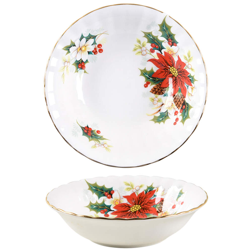 Poinsettia Fruit/Dessert (Sauce) Bowl by Royal Albert-1