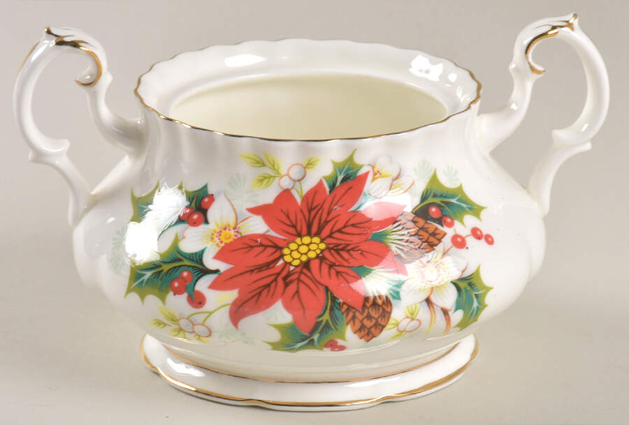Poinsettia Sugar Bowl No Lid by Royal Albert-1