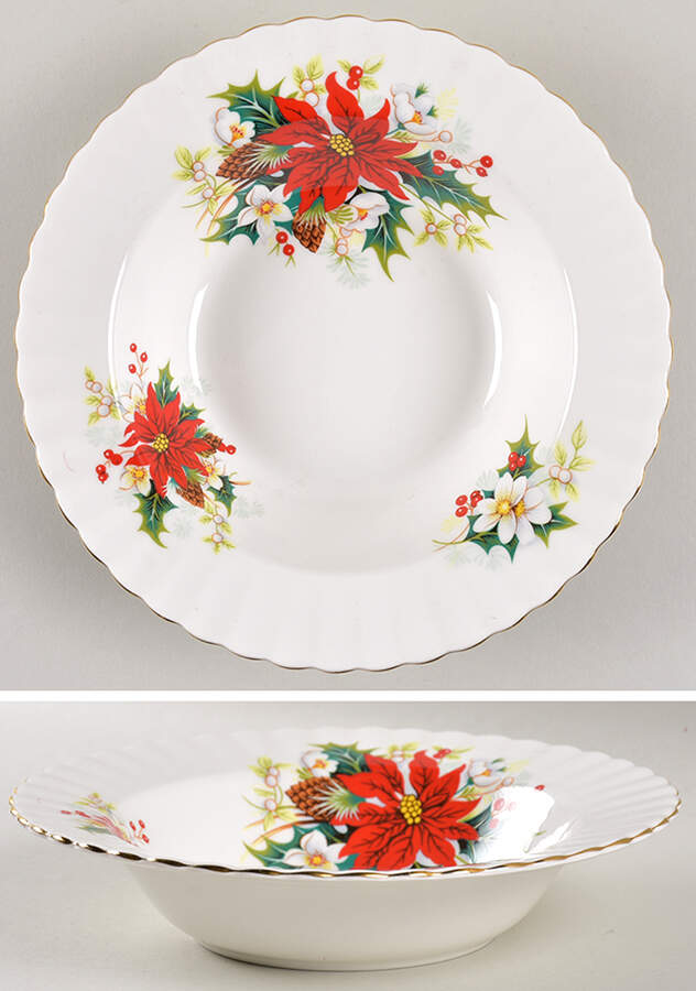Poinsettia Rim Soup Bowl by Royal Albert-1
