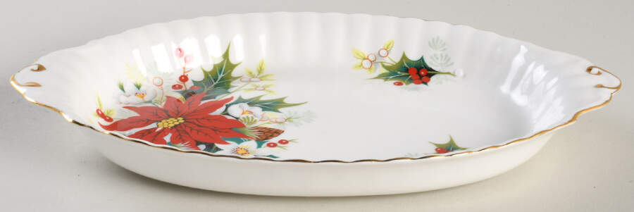 Poinsettia Tray for Mini Creamer & Open Sugar by Royal Albert-1