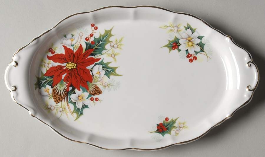 Poinsettia Tray for Creamer & Sugar with Lid by Royal Albert-1