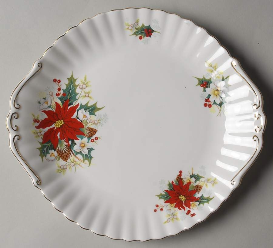 Poinsettia Handled Cake Plate by Royal Albert-1