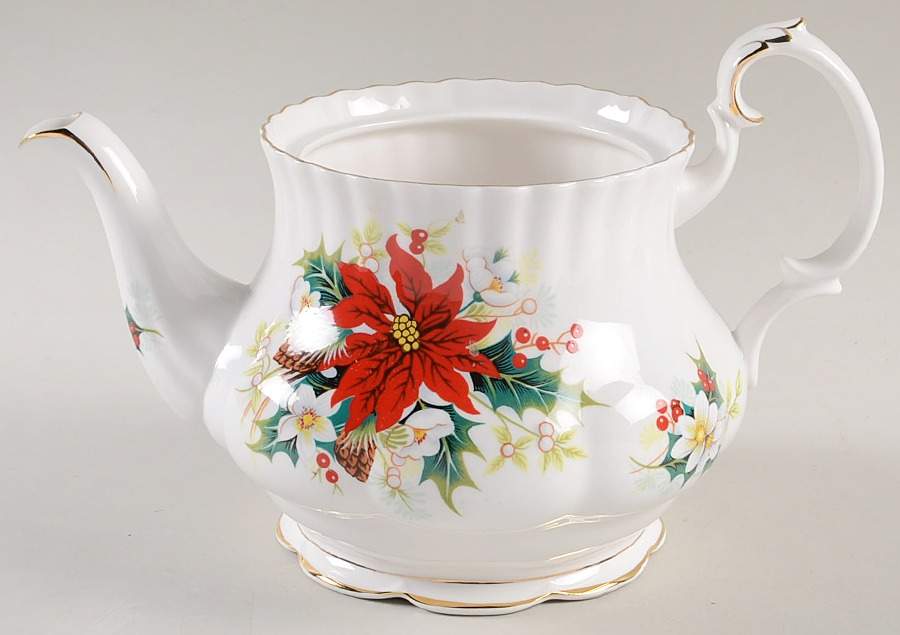 Poinsettia Teapot No Lid by Royal Albert-1