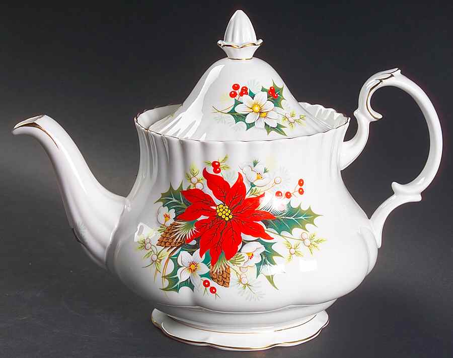 Poinsettia Teapot & Lid by Royal Albert-1