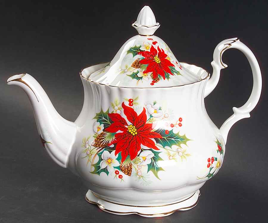 Poinsettia Teapot & Lid by Royal Albert-1
