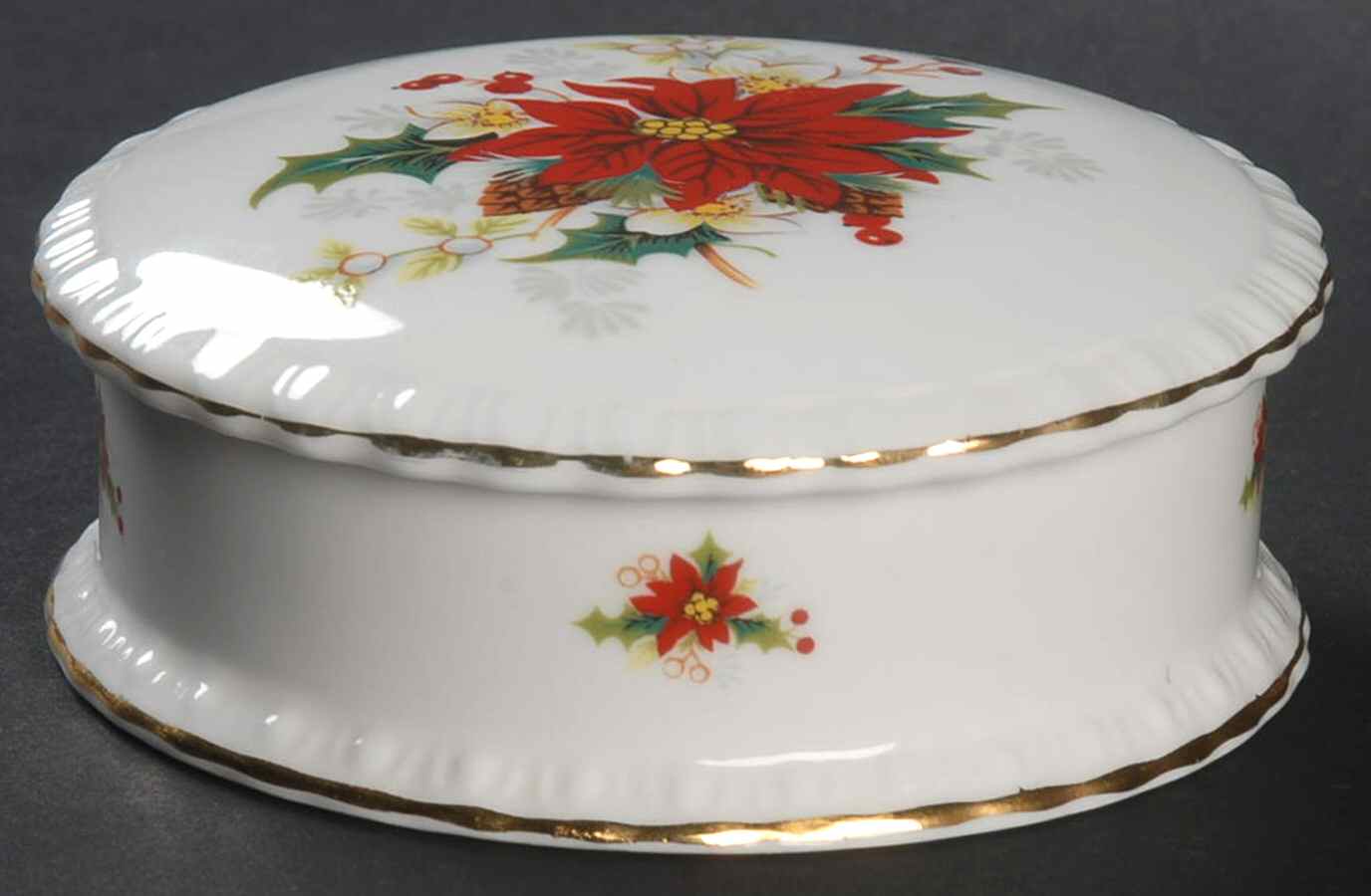 Poinsettia 3" Round Box & Lid by Royal Albert-1