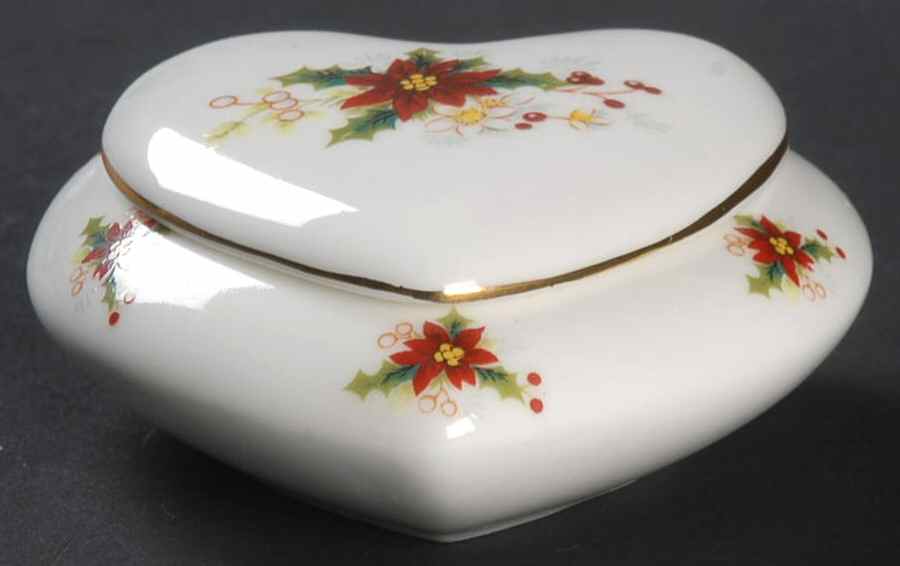 Poinsettia 3" Heart Shape Box & Lid by Royal Albert-1