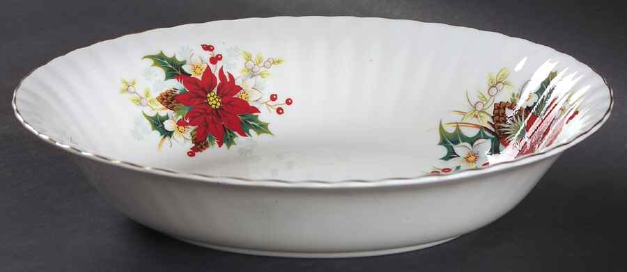 Poinsettia 9" Oval Vegetable Bowl by Royal Albert-1