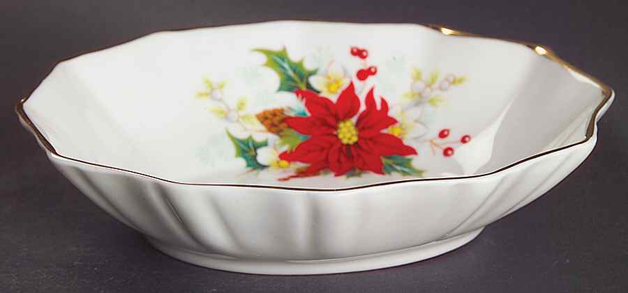 Poinsettia 5" Oval Sweet Meat Dish by Royal Albert-1