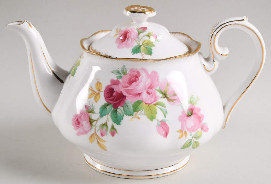 Princess Anne (Brushed Gold Edge) Teapot & Lid by Royal Albert-1