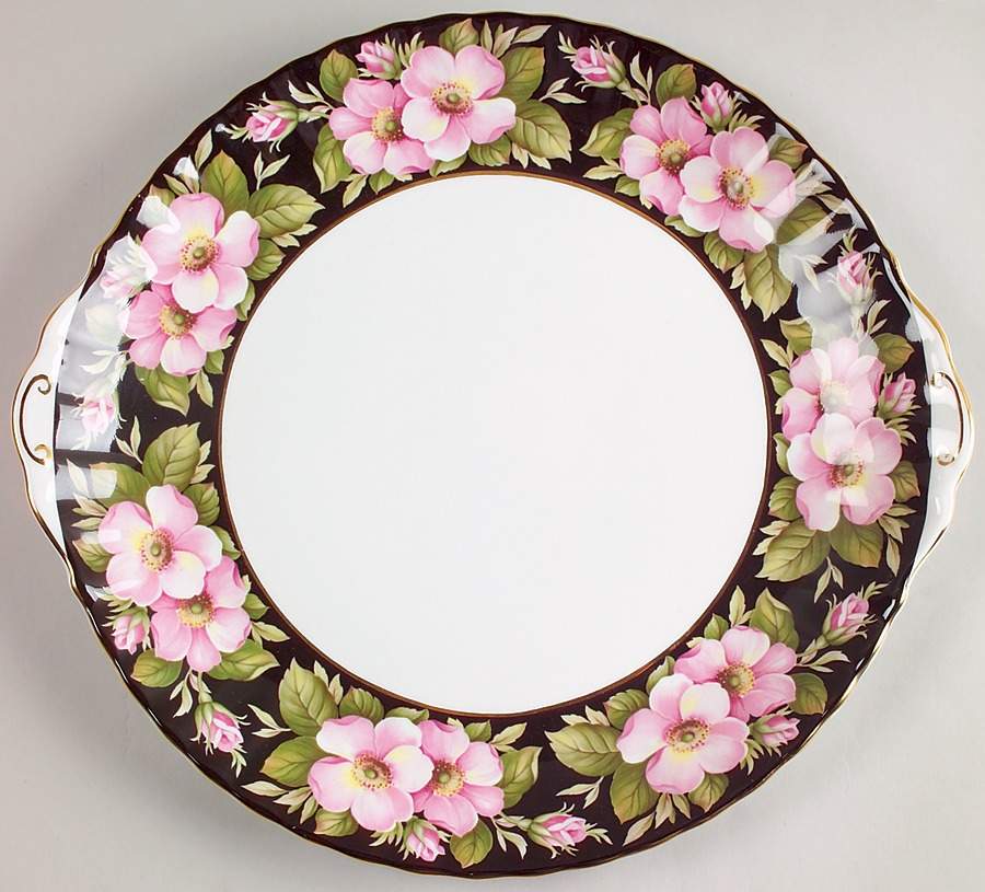 Provincial Flowers Handled Cake Plate by Royal Albert-1
