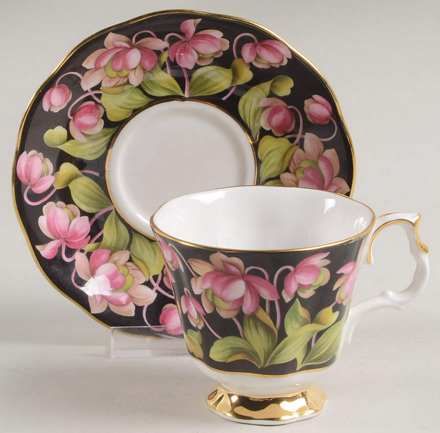 Provincial Flowers Footed Demitasse Cup & Saucer Set by Royal Albert-1