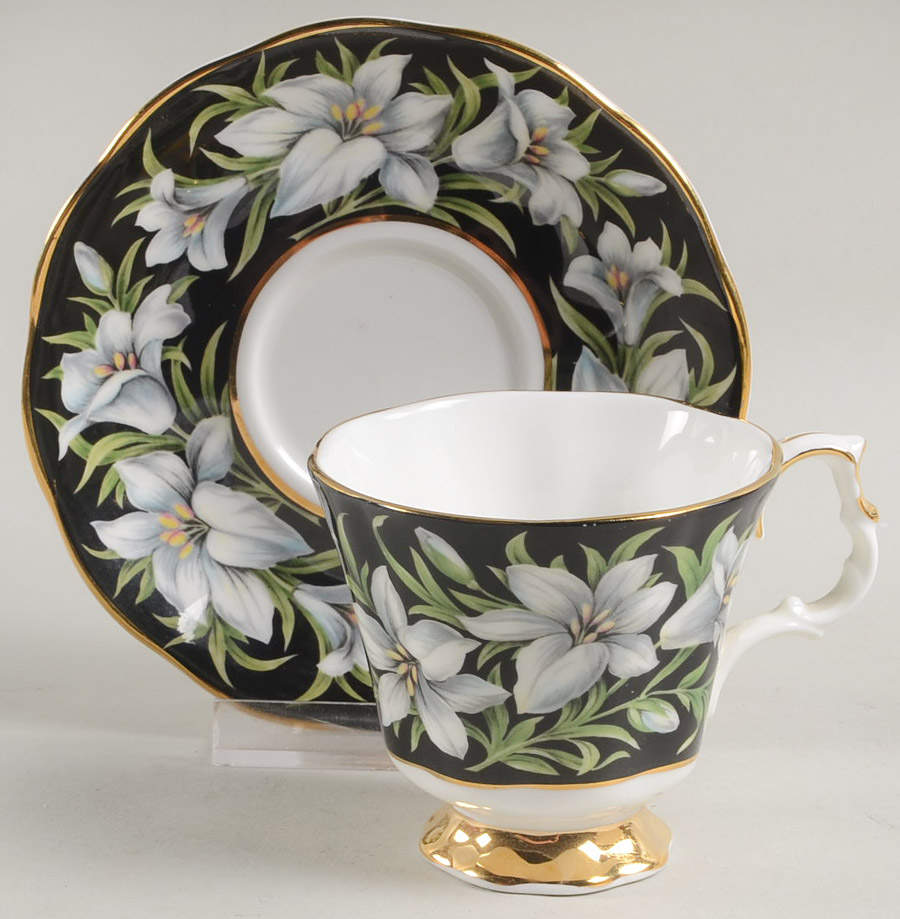 Provincial Flowers Footed Demitasse Cup & Saucer Set by Royal Albert-1