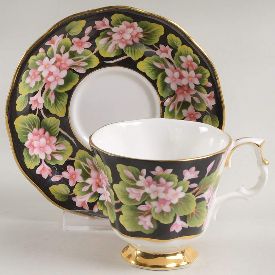 Provincial Flowers Footed Demitasse Cup & Saucer Set by Royal Albert-1