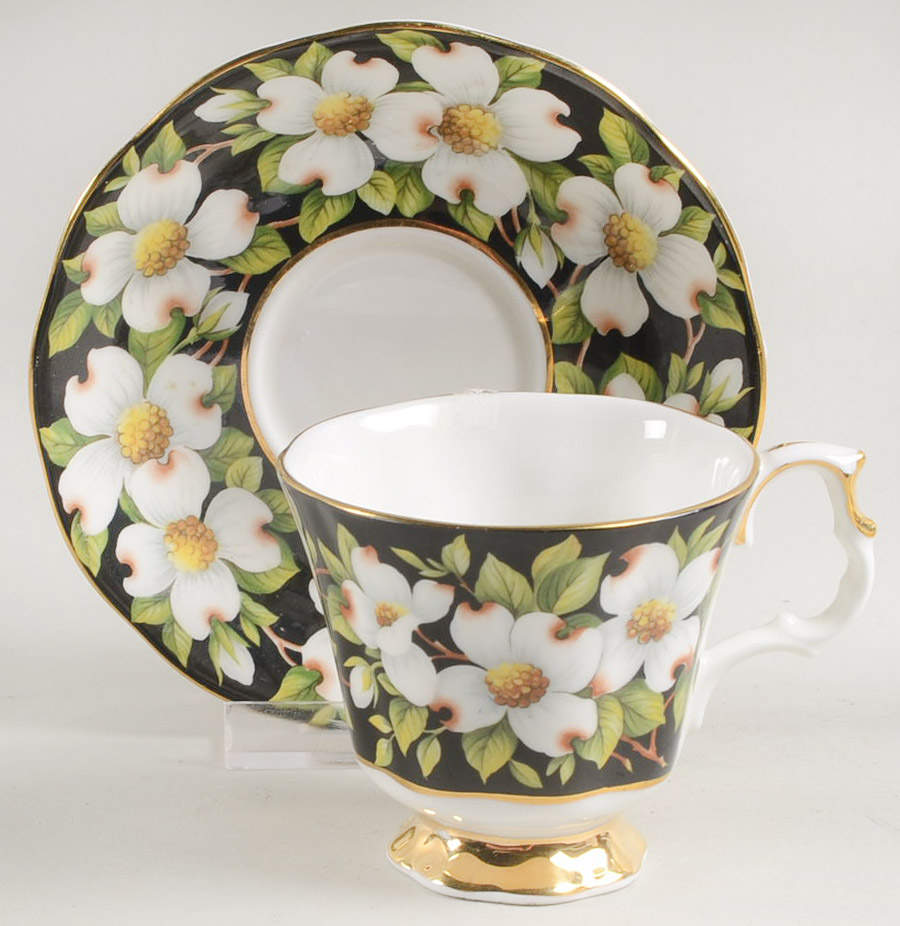 Provincial Flowers Footed Demitasse Cup & Saucer Set by Royal Albert-1