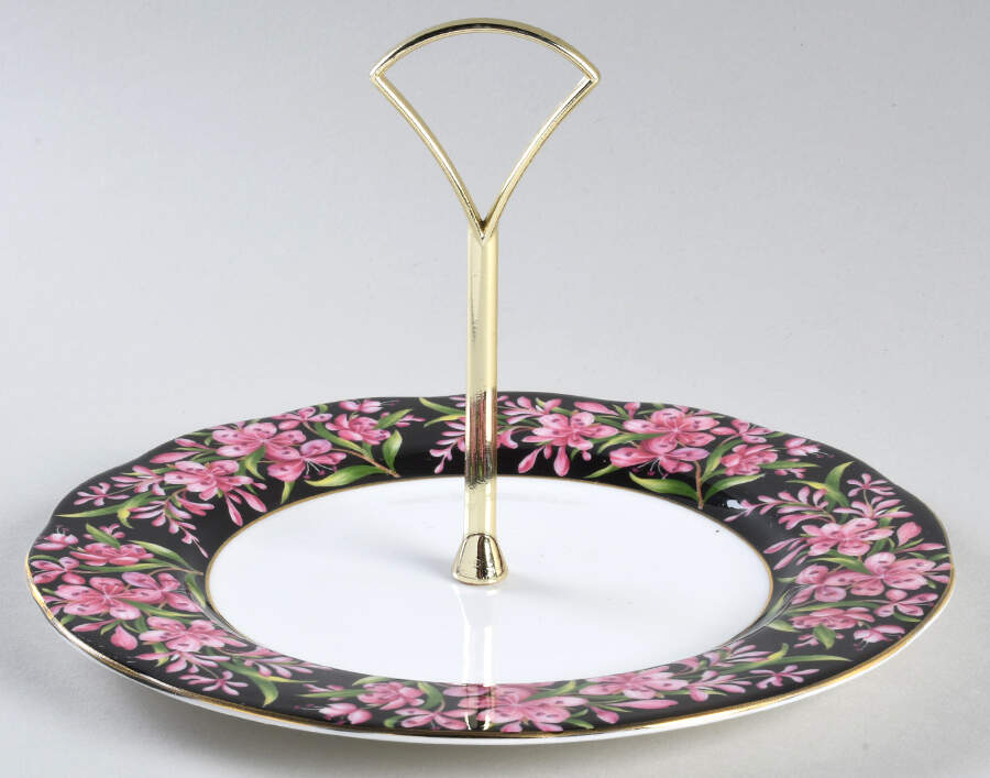 Provincial Flowers Round Serving Plate with Handle (SP) by Royal Albert-1