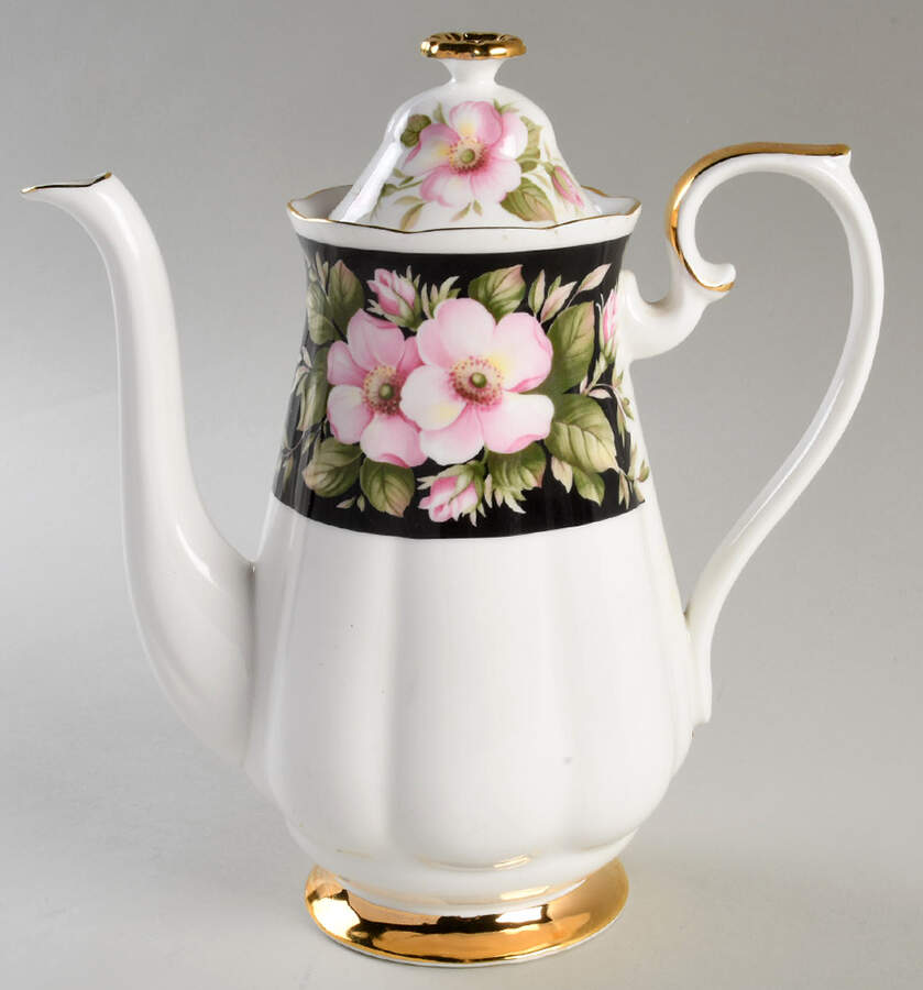 Provincial Flowers Coffee Pot & Lid by Royal Albert-1