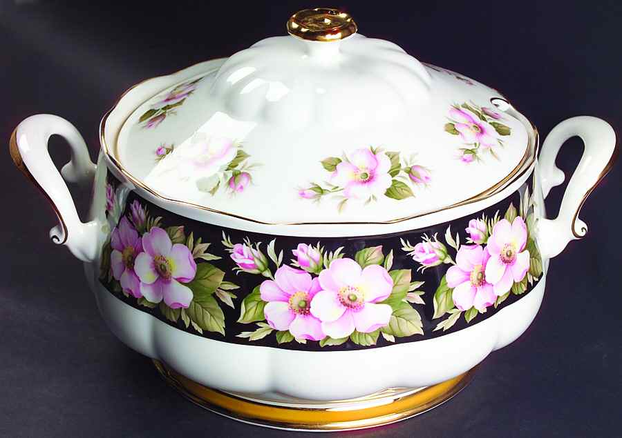 Provincial Flowers Tureen &  Lid by Royal Albert-1