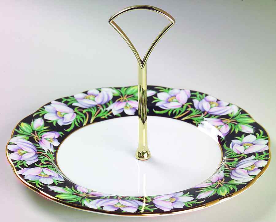 Provincial Flowers Round Serving Plate with Handle (SP) by Royal Albert-1