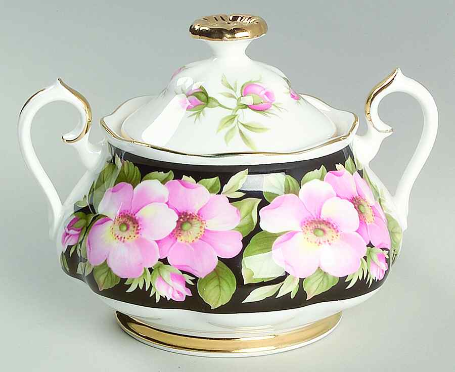 Provincial Flowers Sugar Bowl & Lid by Royal Albert-1
