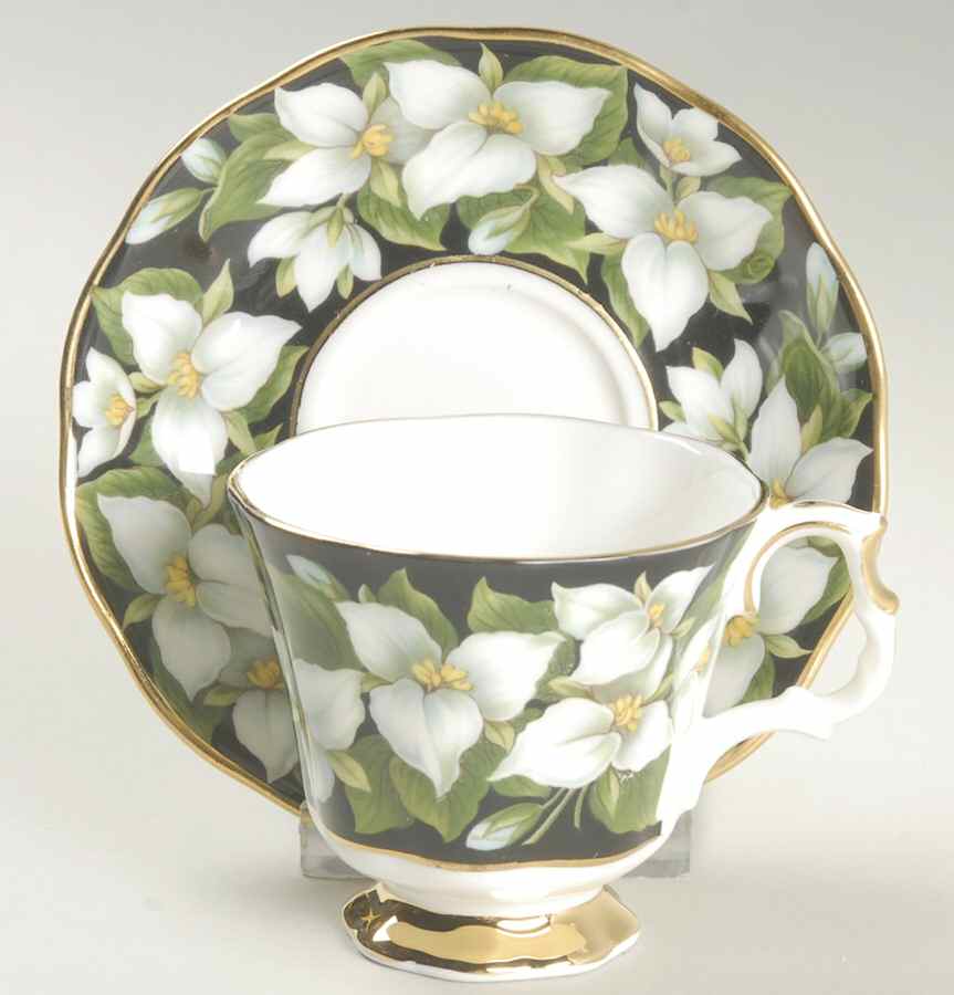 Provincial Flowers Footed Demitasse Cup & Saucer Set by Royal Albert-1