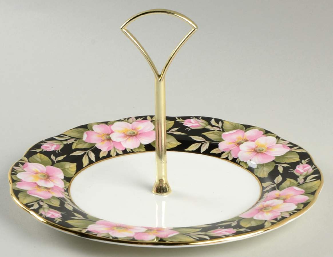Provincial Flowers Round Serving Plate with Handle (SP) by Royal Albert-1