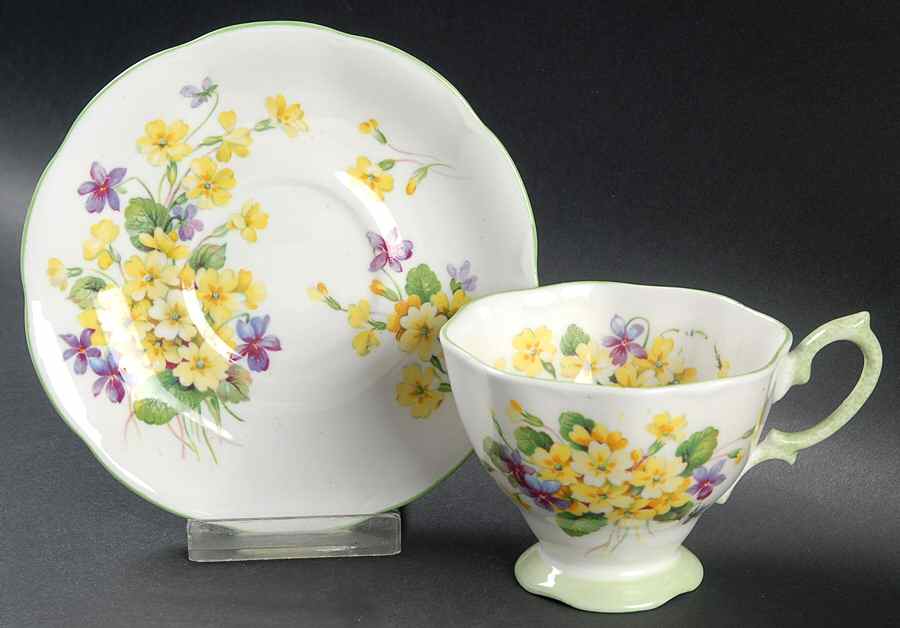 Primulette Footed Cup & Saucer Set by Royal Albert-1