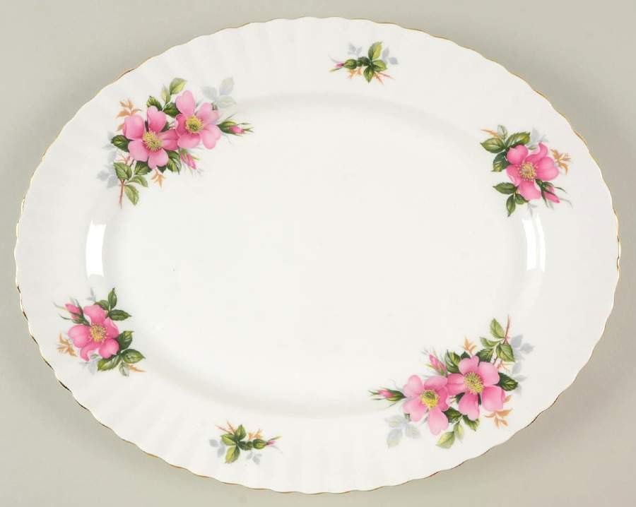 Prairie Rose 13" Oval Serving Platter by Royal Albert-1