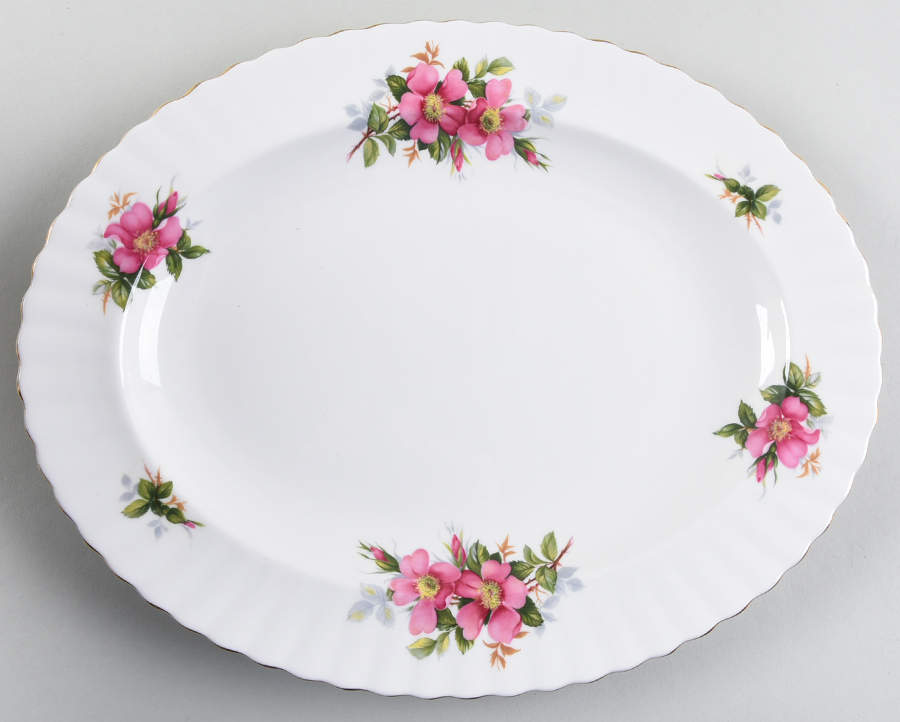 Prairie Rose 13" Oval Serving Platter by Royal Albert-1