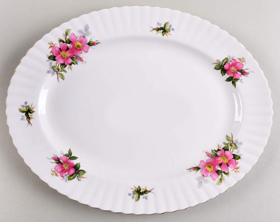 Prairie Rose 15" Oval Serving Platter by Royal Albert-1