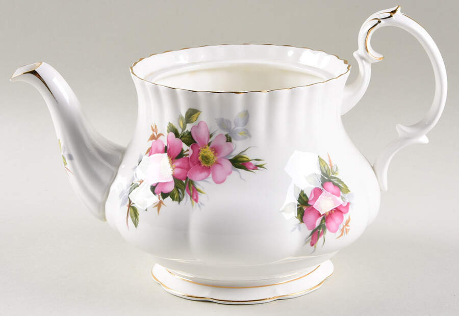 Prairie Rose Teapot No Lid by Royal Albert-1