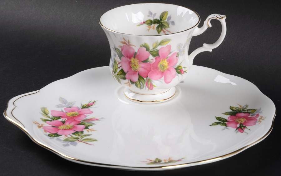 Prairie Rose Snack Plate & Cup Set by Royal Albert-1