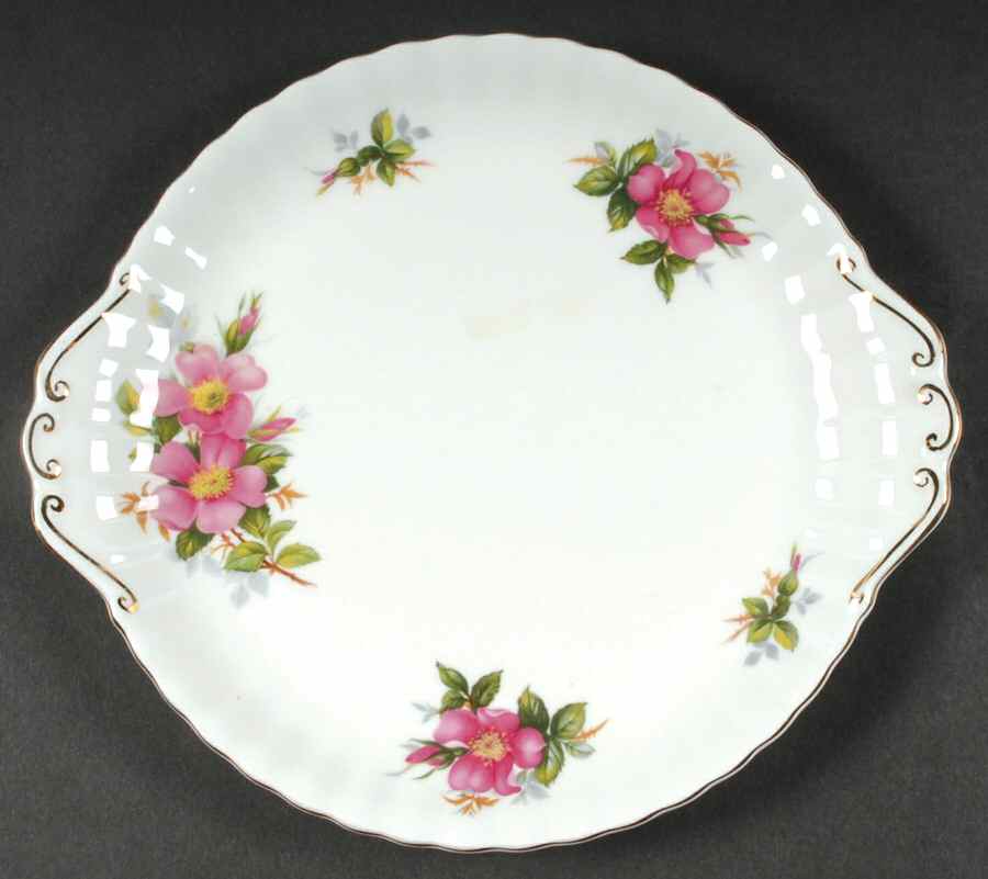 Prairie Rose Handled Cake Plate by Royal Albert-1