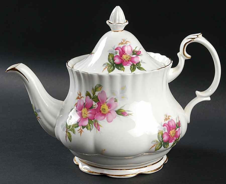 Prairie Rose Teapot & Lid by Royal Albert-1