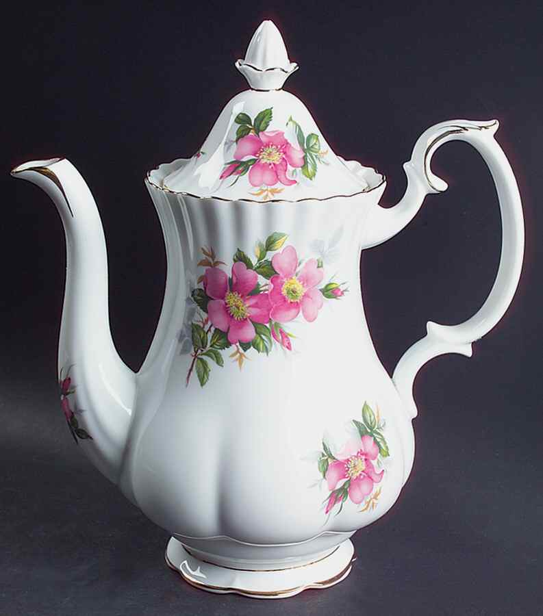 Prairie Rose Coffee Pot & Lid by Royal Albert-1