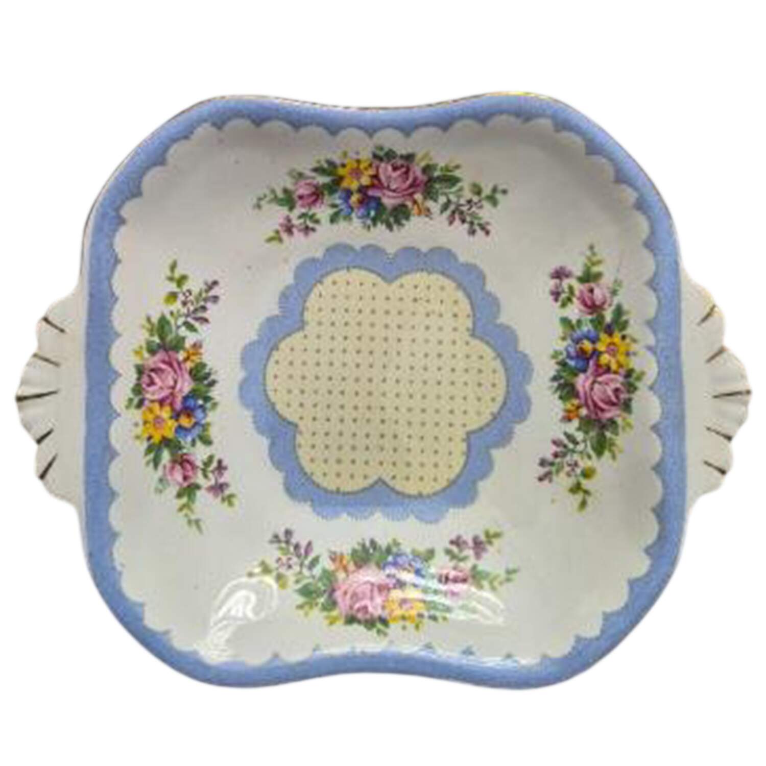 Prudence Blue 6" Handled Square Bon Bon by Royal Albert-1