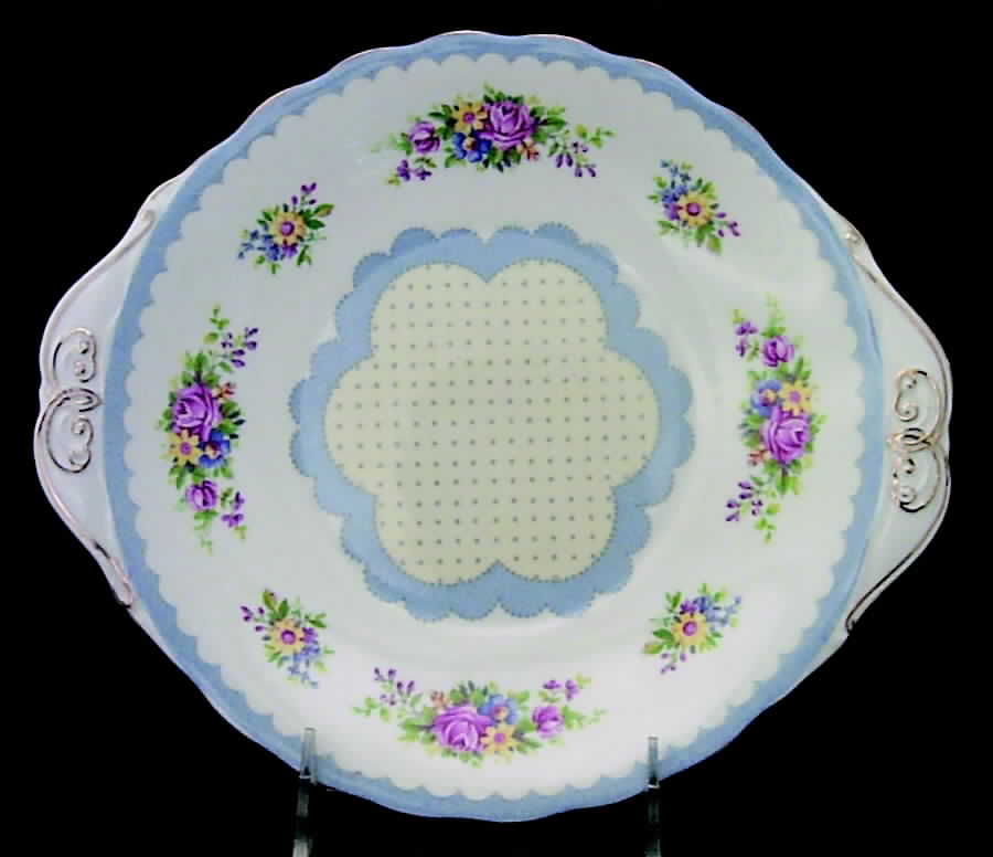 Prudence Blue Handled Cake Plate by Royal Albert-1