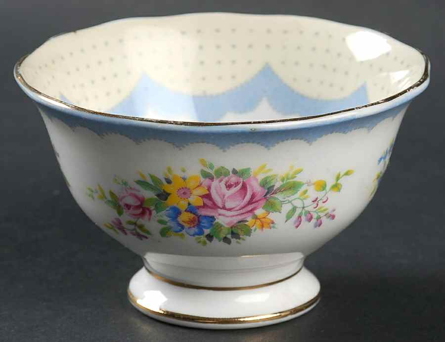 Prudence Blue Mini Open Sugar Bowl by Royal Albert-1